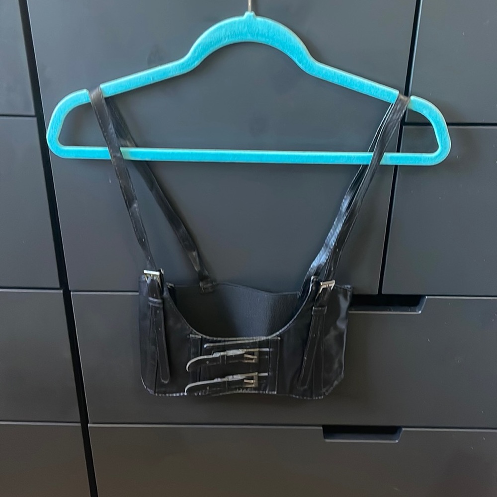 Faux Leather Suspenders Harness